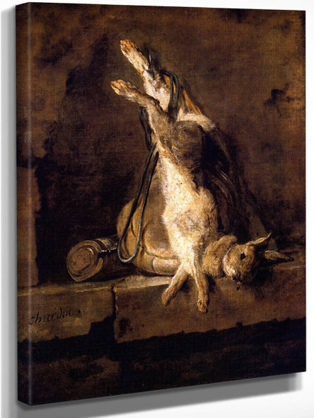Wild Rabbit With Game Bag And Powder Flask By Jean Baptiste Simeon Chardin By Jean Baptiste Simeon Chardin