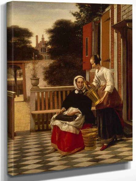 Woman And Maid By Pieter De Hooch