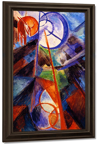 Abstract Mountain Landscape With Fabulous Beast By Franz Marc By Franz Marc