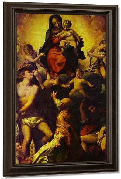 Madonna And Child With St. Sebastian By Correggio By Correggio