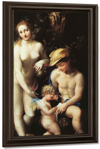 The Education Of Cupid By Correggio By Correggio