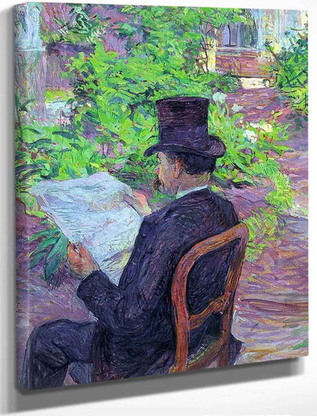 Desire Dehau Reading A Newspaper In The Garden By Henri De Toulouse Lautrec