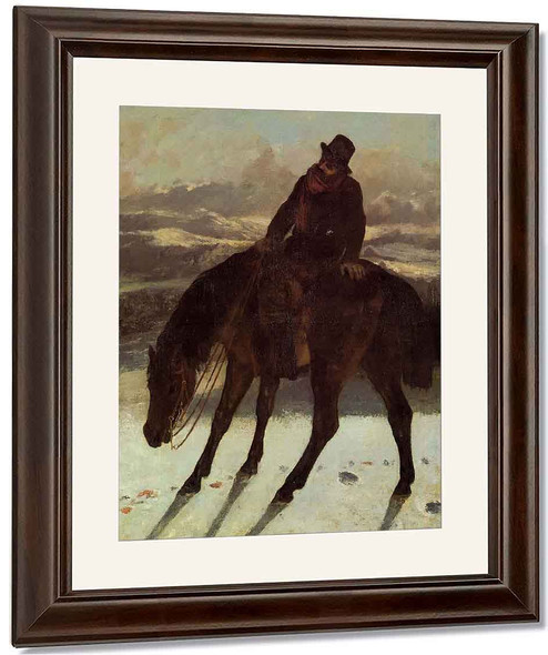 Hunter On Horseback, Redcovering The Trail By Gustave Courbet By Gustave Courbet