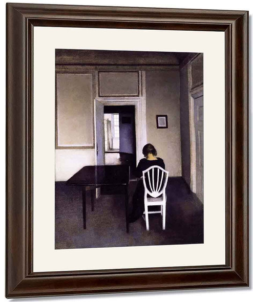 Interior With Ida In A White Chair By Vilhelm Hammershoi By Vilhelm Hammershoi