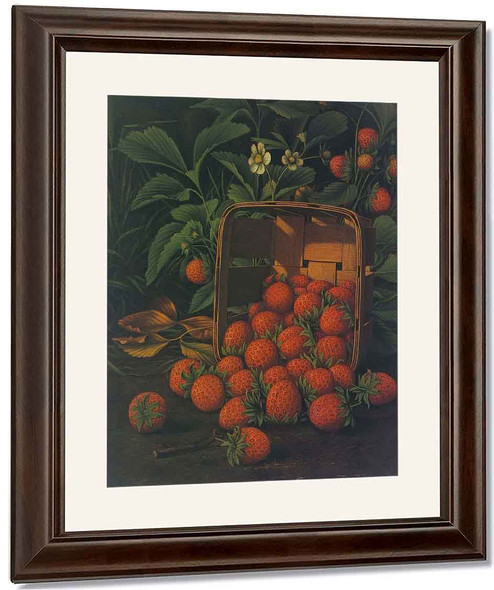 Strawberries Spilling From A Basket And Growing On A Bush By Levi Wells Prentice By Levi Wells Prentice