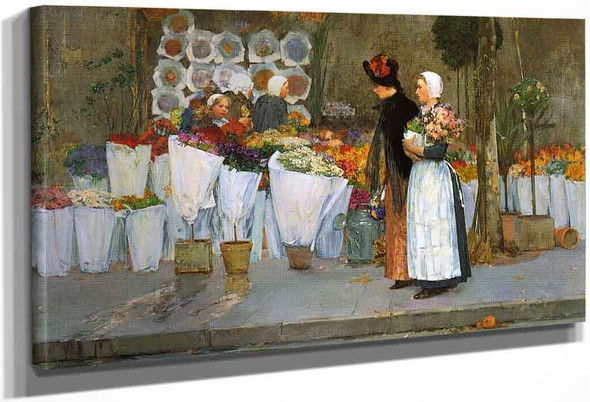 At The Florist By Frederick Childe Hassam