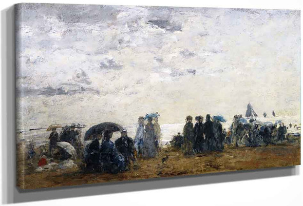 Beach Scene At Trouville 2 By Eugene Louis Boudin