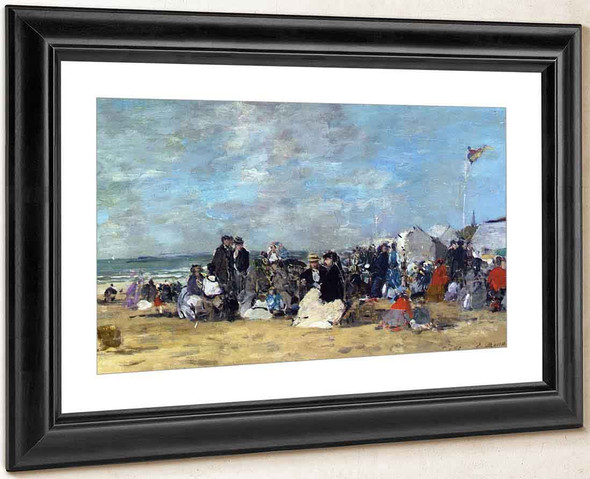Beach Scene At Trouville By Eugene Louis Boudin