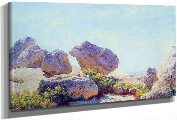 Boulders On Bear Cliff By Charles Courtney Curran By Charles Courtney Curran