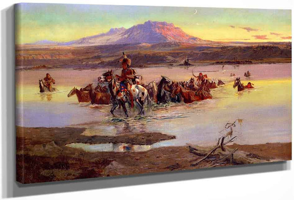 Fording The Horse Herd By Charles Marion Russell