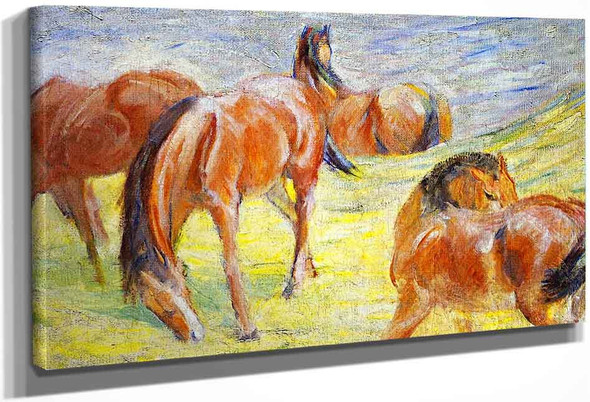 Grazing Horses By Franz Marc By Franz Marc
