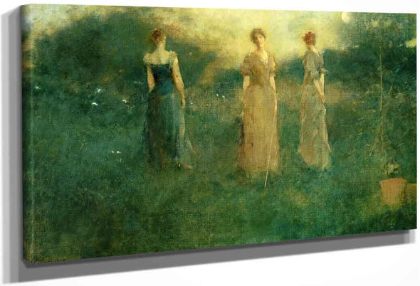 In The Garden By Thomas Wilmer Dewing By Thomas Wilmer Dewing
