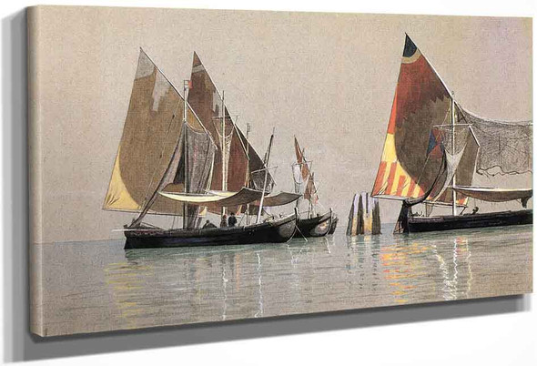 Italian Boats, Venice By William Stanley Haseltine