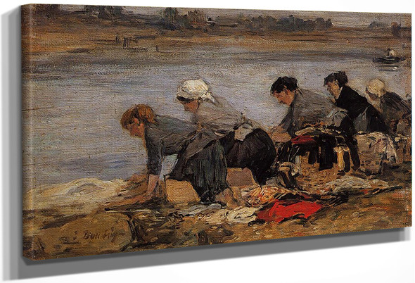 Laundresses On The Banks Of The Touques221 By Eugene Louis Boudin