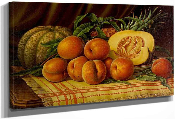Melons, Peaches And Pineapple By Levi Wells Prentice By Levi Wells Prentice