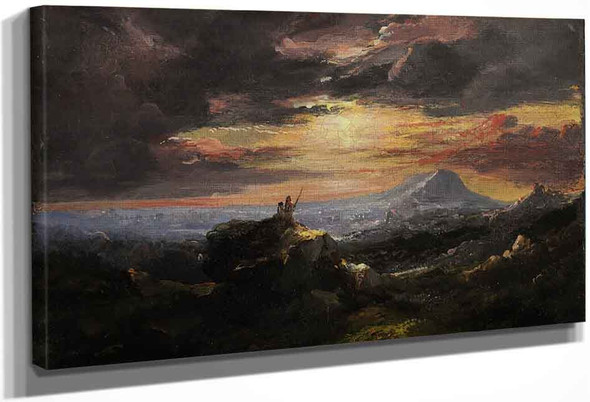 Mountainous Landscape At Sunset By Francis Danby
