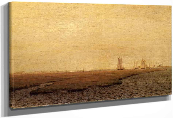 Ships In The Inlet, Atlantic City By William Trost Richards By William Trost Richards