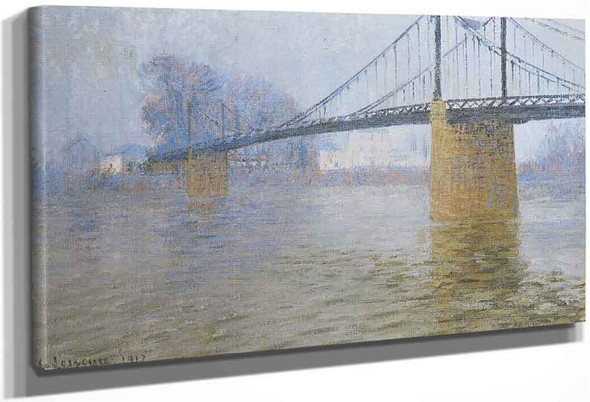Suspended Bridge At Triel By Gustave Loiseau By Gustave Loiseau