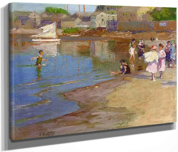 Children Playing At The Beach By Edward Potthast By Edward Potthast