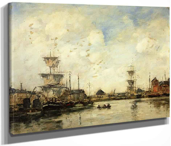 Fecamp, The Harbor By Eugene Louis Boudin By Eugene Louis Boudin
