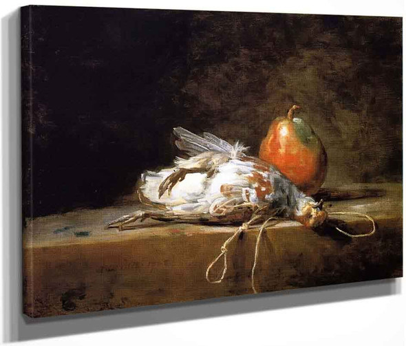 Grey Partridge, Pear And Snare On A Stone Table By Jean Baptiste Simeon Chardin By Jean Baptiste Simeon Chardin