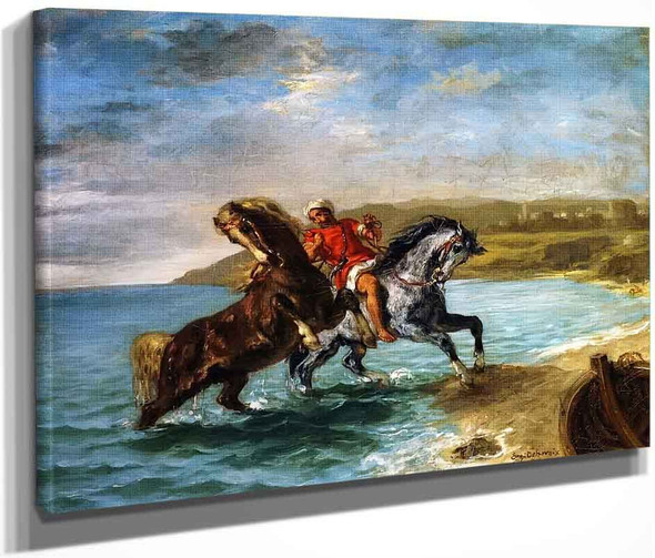 Horses Coming Out Of The Sea By Eugene Delacroix By Eugene Delacroix