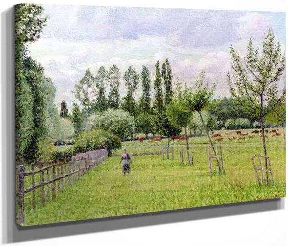 Meadow At Eragny, Grey Weather By Camille Pissarro By Camille Pissarro