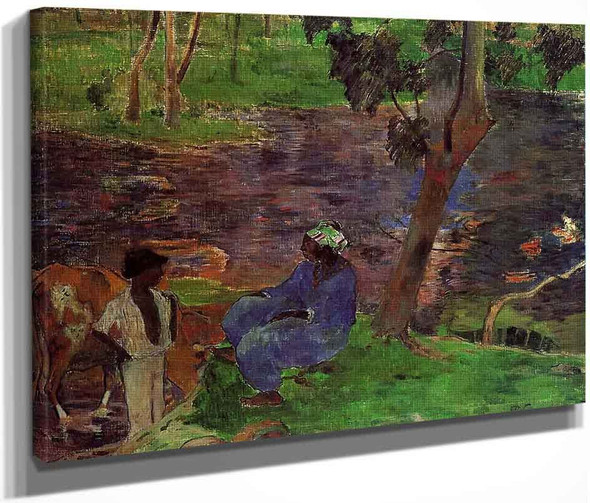 Riverside By Paul Gauguin  By Paul Gauguin