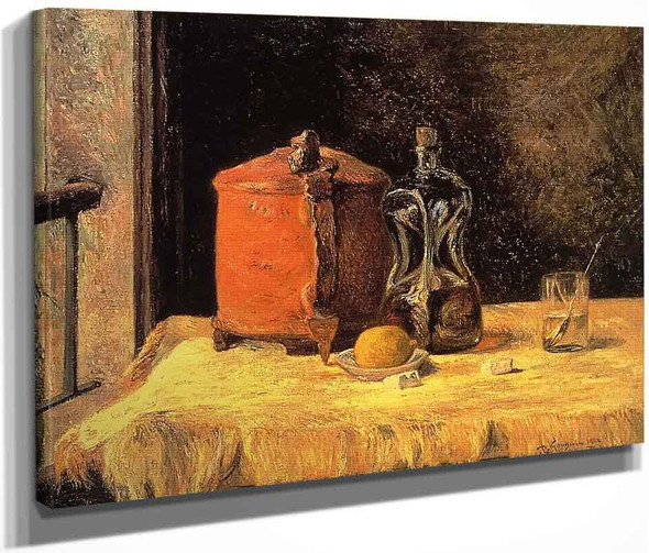 Still Life With Mig And Carafe By Paul Gauguin  By Paul Gauguin