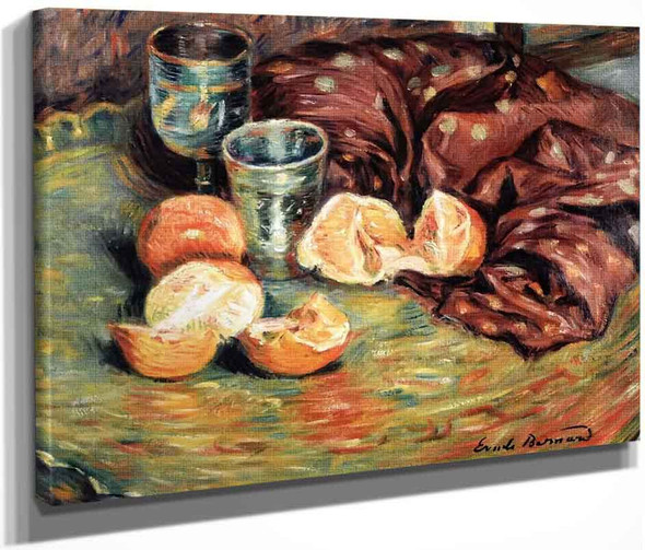 Still Life With Oranges By Emile Bernard  By Emile Bernard
