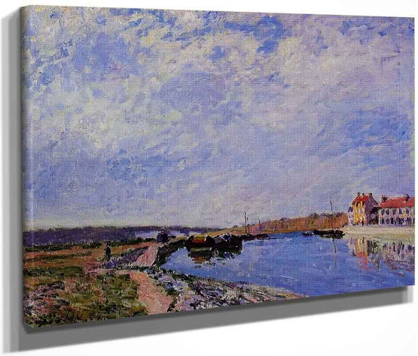 The Barge Port And Saint Mammes By Alfred Sisley