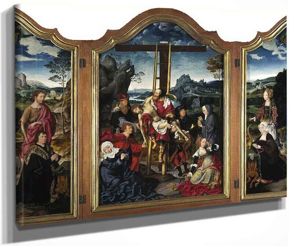 Triptych The Deposition From The Cross By Joos Van Cleve By Joos Van Cleve