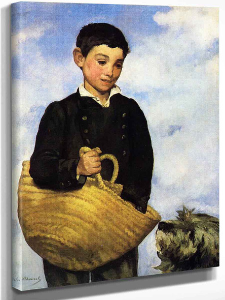 Boy With Dog By Edouard Manet By Edouard Manet