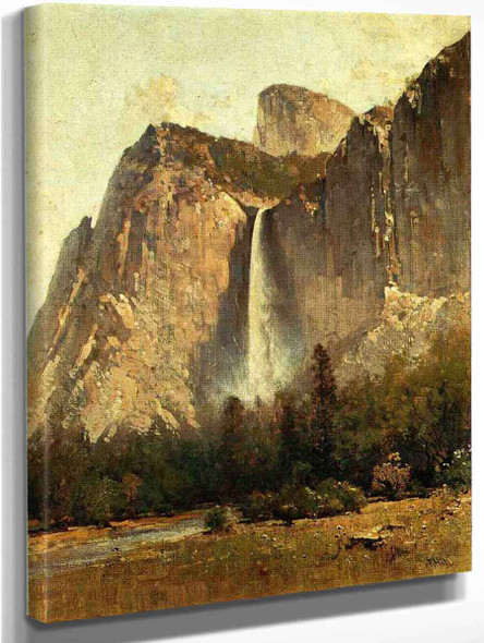 Bridal Veil Falls Yosemite Valley By Thomas Hill  By Thomas Hill
