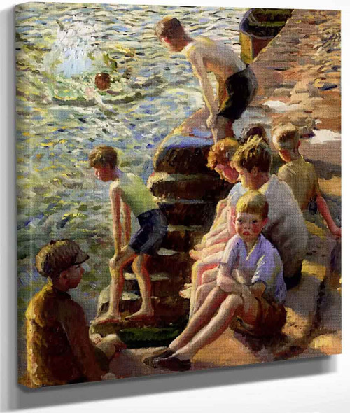 Boys Bathing By Harold Harvey