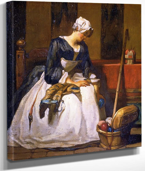 The Embroiderer By Jean Baptiste Simeon Chardin By Jean Baptiste Simeon Chardin