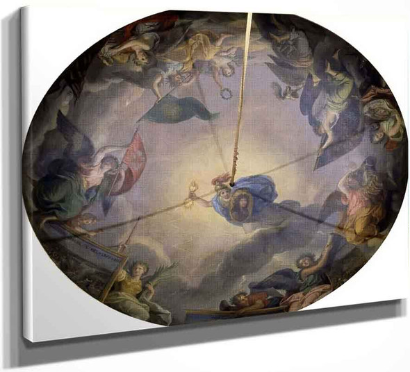 War Room France Holding Lightning And A Shield, Surrounded By Victories By Charles Le Brun