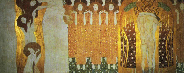 The Beethoven Frieze The Longing For Happiness Finds Repose In Poetry By Gustav Klimt