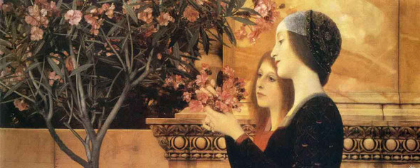 Two Girls With An Oleander By Gustav Klimt