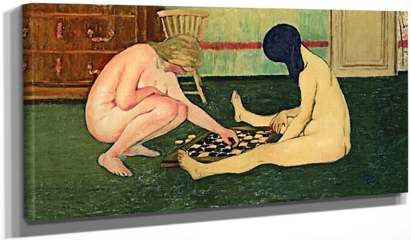 Nude Women Playing Checkers By Felix Vallotton
