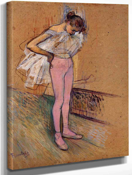 Dancer Adjusting Her Tights By Henri De Toulouse Lautrec