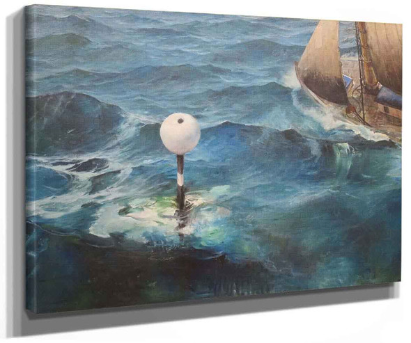 Ship In Stormy Weather 1 By Christian Krohg