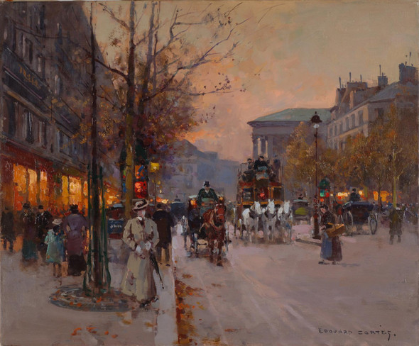 By The Madeleine by Edouard Leon Cortes
