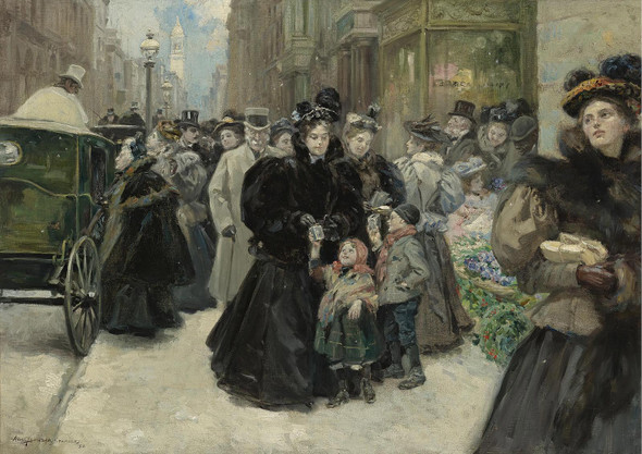 Christmas On Fifth Avenue by Alice Barber Stephens