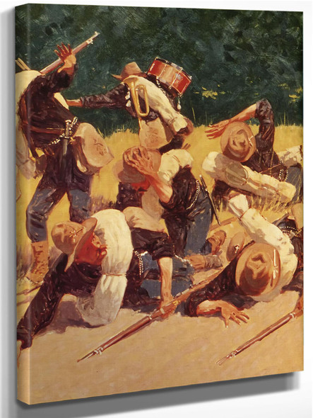 The Scream Of Schrapnel At San Juan Hill by Frederic Remington