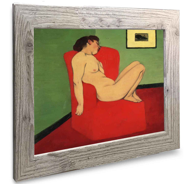 Nude Seated In Red Armchair Felix Valletton