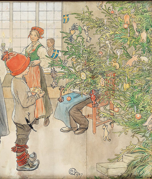 Now It's Christmas Again By Carl Larsson