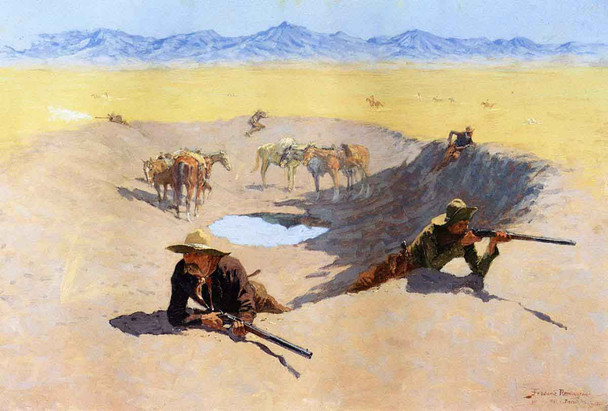 Fight For The Water Hole By Frederic Remington