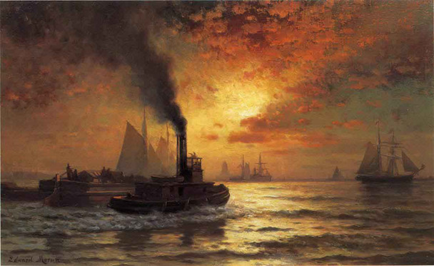 New York Harbor By Edward Moran