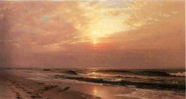 Seascape At Sunset By William Trost Richards By William Trost Richards